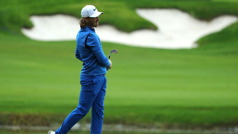 ANTALYA, TURKEY - NOVEMBER 05:  Tommy Fleetwood of England hits an approach shot during the final round of the Turkish Airlines Open at the Regnum Carya Go