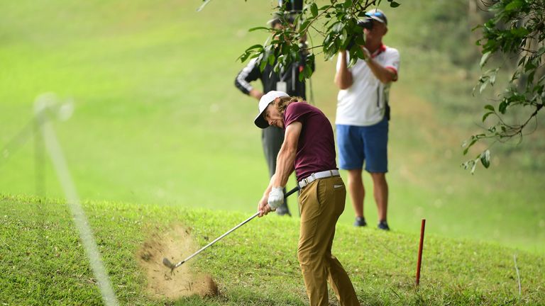 Tommy Fleetwood of England pictured during final round of the UBS Hong Kong Open at The Hong Kong Golf Club 