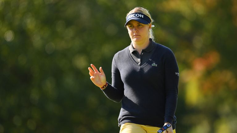 OMITAMA, JAPAN - NOVEMBER 05:  Charley Hull of England reacts during the final round of the TOTO Japan Classics 2017 at the Taiheiyo Club Minori Course on 