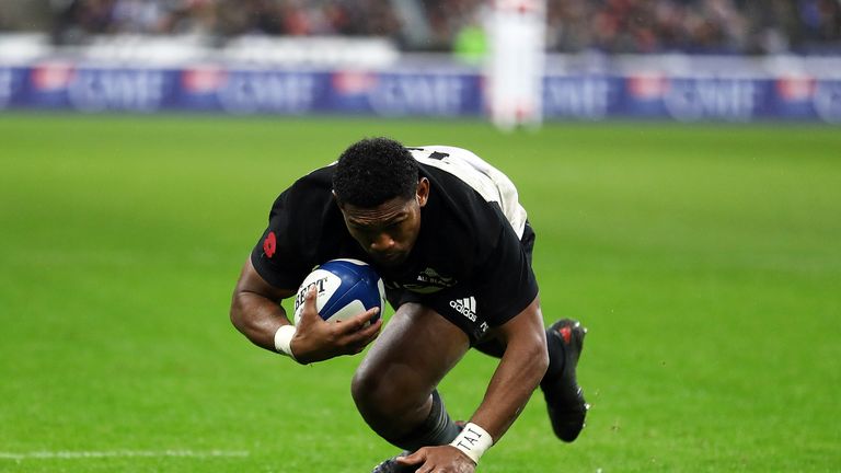 Waisake Naholo scores his second try against France