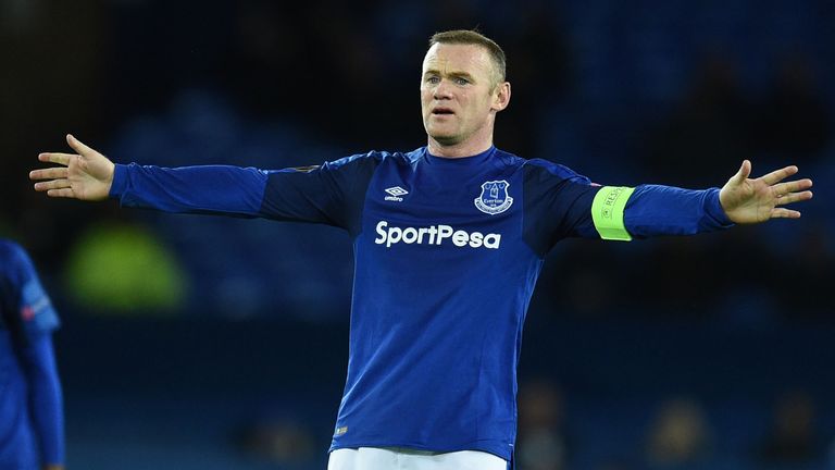 Everton's Wayne Rooney shows his frustration in the match against Atalanta