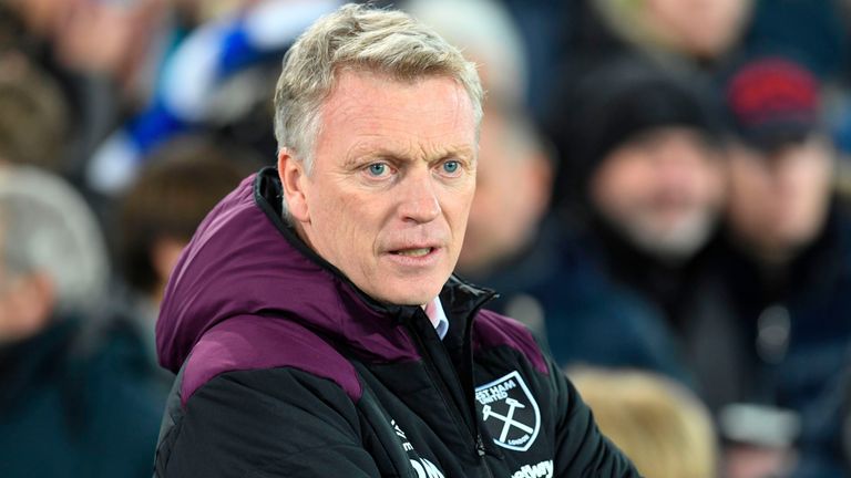 West Ham United's Scottish manager David Moyes is seen ahead of the English Premier League football match between Everton and West Ham United at Goodison P