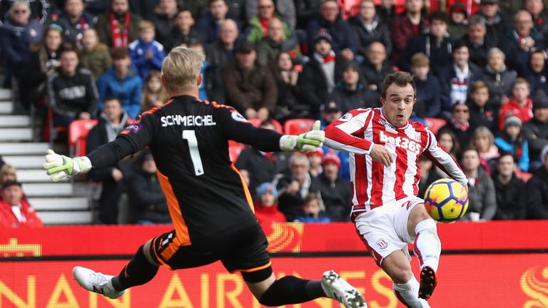 Xherdan Shaqiri equalises for Stoke City