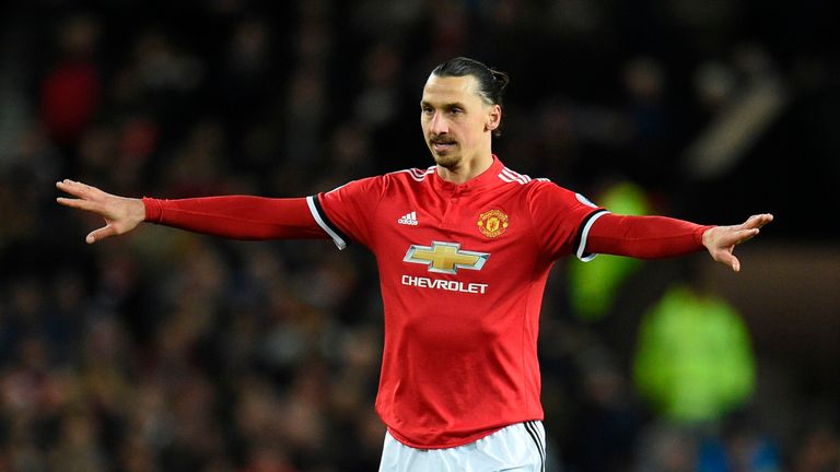Zlatan Ibrahimovic during the Premier League football match between Manchester United and Newcastle at Old Trafford