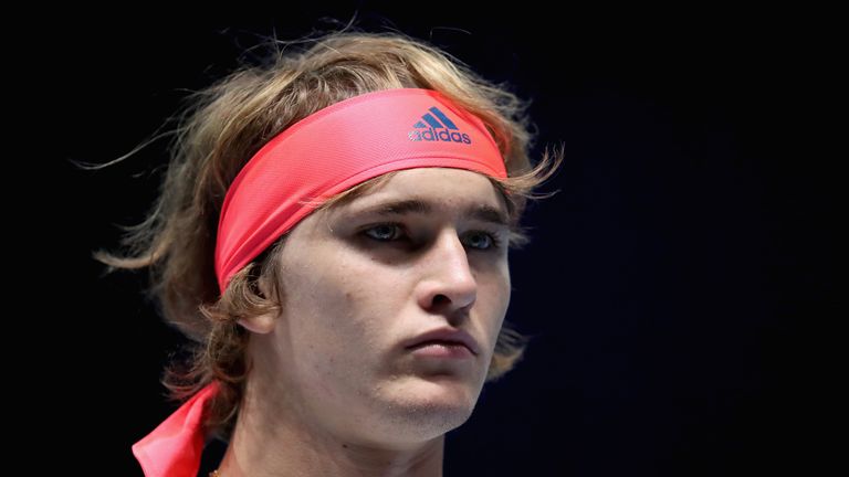 LONDON, ENGLAND - NOVEMBER 10:  Alexander Zverev of Germany looks on during a training session prior to the Nitto ATP World Tour Finals at O2 Arena on Nove