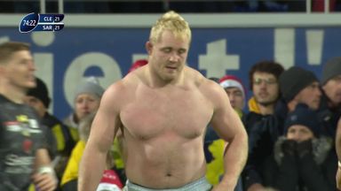 Saracens prop plays shirtless