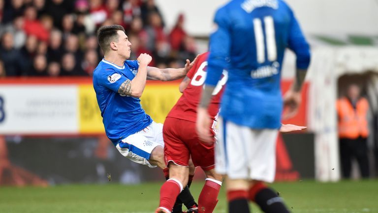 Jack was shown a straight red card after a challenge with Aberdeen's Stevie May