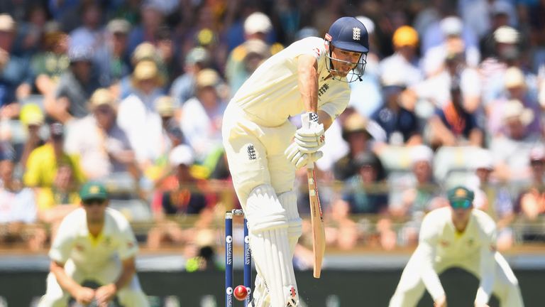 Alastair Cook of England bats during day one of the Third Test match of the 2017/18 Ashes Series between Australia and Eng