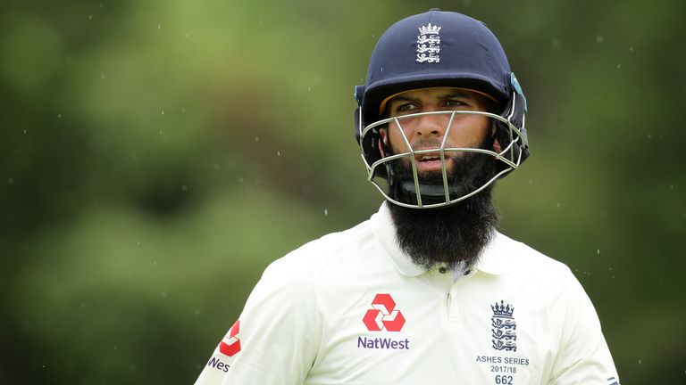 PERTH, AUSTRALIA - DECEMBER 09:  Moeen Ali of England looks on during the Two Day tour match between the Cricket Australia CA XI and England at Richardson 