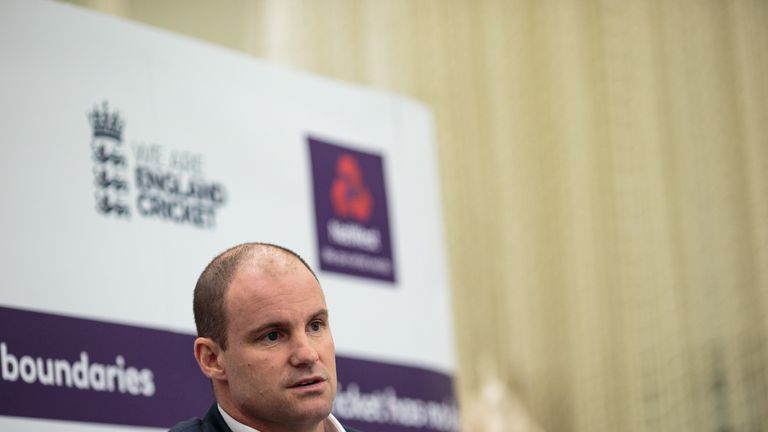 LONDON, ENGLAND - SEPTEMBER 27: Former English international cricketer Andrew Strauss holds a press conference at The Kia Oval on September 27, 2017 in Lon