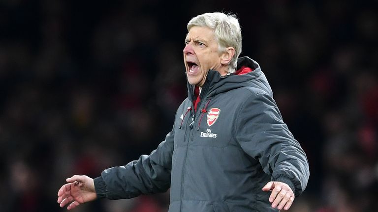 LONDON, ENGLAND - DECEMBER 02: Arsene Wenger, Manager of Arsenal reacts during the Premier League match between Arsenal and Manchester United at Emirates S