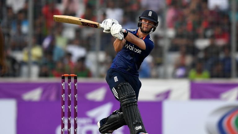 Ben Duckett bats during England's One Day International match against Bangladesh