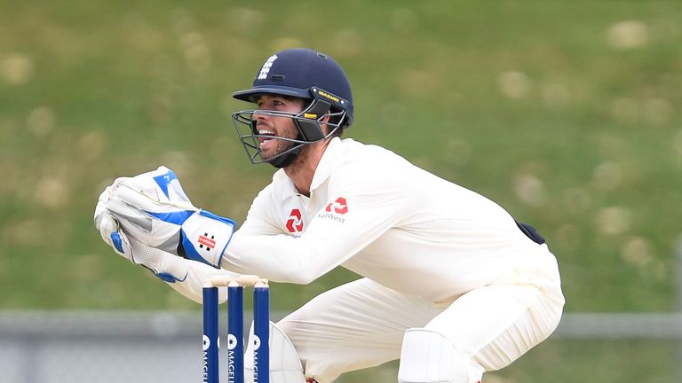 TOWNSVILLE, AUSTRALIA - NOVEMBER 15:  Ben Foakes of England keeps wicket  during the four day tour match between Cricket Australia XI and England at Tony I