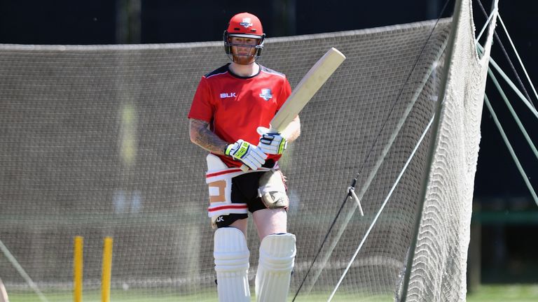 RANGIORA, NEW ZEALAND - DECEMBER 02:  Ben Stokes looks on during a Canterbury training session on December 2, 2017 in Rangiora, New Zealand.  (Photo by Kai