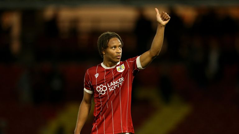 Bobby Reid celebrates at the final whistle during the Carabao Cup Second Round match against Watford