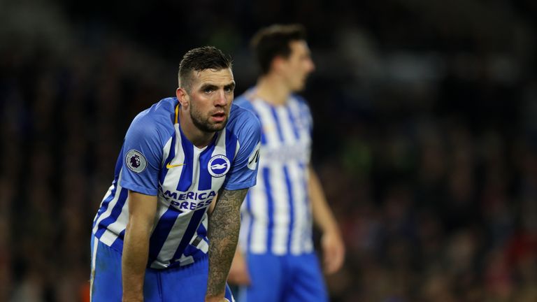 BRIGHTON, ENGLAND - DECEMBER 02:  Lewis Shane Duffy of Brighton & Hove Albion reacts during the Premier League match between Brighton and Hove Albion and L