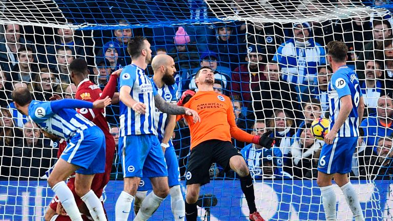 Brighton were thrashed 5-1 by Liverpool at the Amex stadium