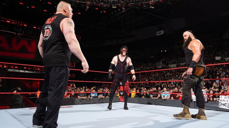 Brock Lesnar will face Kane and Bruan Strowman at the Royal Rumble