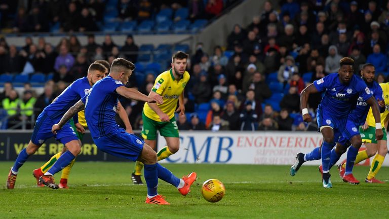 Cardiff's Joe Ralls scored the Bluebirds' first from the spot