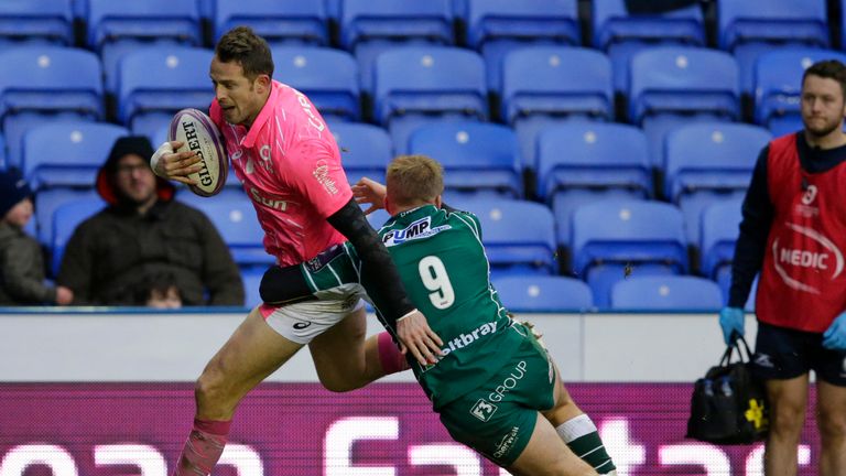 Romain Martial avoids Scott Steele to score Stade Francais' first try against London Irish in their Challenge Cup clash 