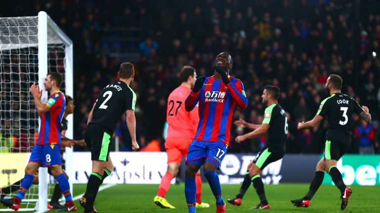 Christian Benteke holds his head to his hands after the missed penalty