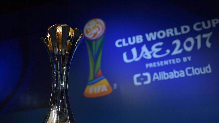 The official trophy is seen on display during the official draw of the FIFA Club World Cup UAE 2017 football tournament in Abu Dhabi on October 9, 2017.
Th