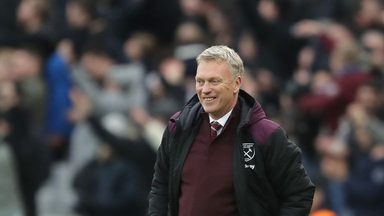 David Moyes during the Premier League match between West Ham United and Chelsea at the London Stadium
