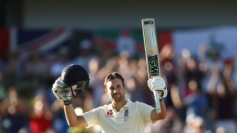 Dawid Malan of England celebrates after reaching his century during day one of the Third Test match of the 2017/18 Ashes