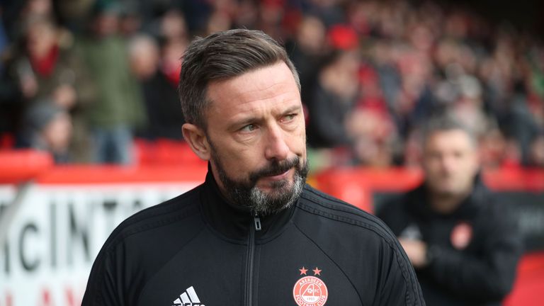 File photo dated 03-12-2017 of Aberdeen manager Derek McInnes PRESS ASSOCIATION Photo. Issue date: Tuesday December 5, 2017. Aberdeen have refused Rangers 