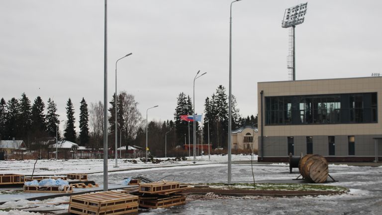 England's training pitch for the World Cup is being built in rural Russia near the Gulf of Finland.