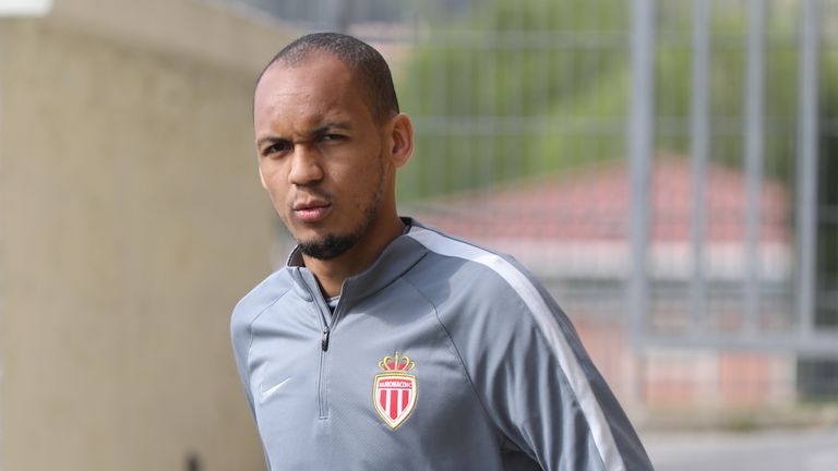 Monaco's Brazilian defender Fabinho arrives for a training session on the eve of their UEFA Champions League football match against Dortmund on April 18, 2