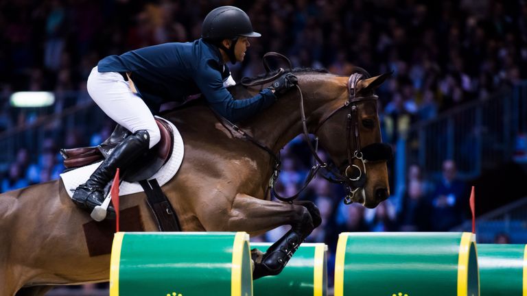 GENEVA, SWITZERLAND - DECEMBER 10:  Kent Farrington of the United States on Gazelle rides for the victory during the Rolex Grand Prix, part of the Rolex Gr