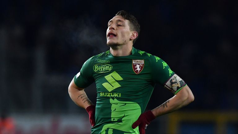 TURIN, ITALY - DECEMBER 02:  Andrea Belotti of Torino FC looks on during the Serie A match between Torino FC and Atalanta BC at Stadio Olimpico di Torino o