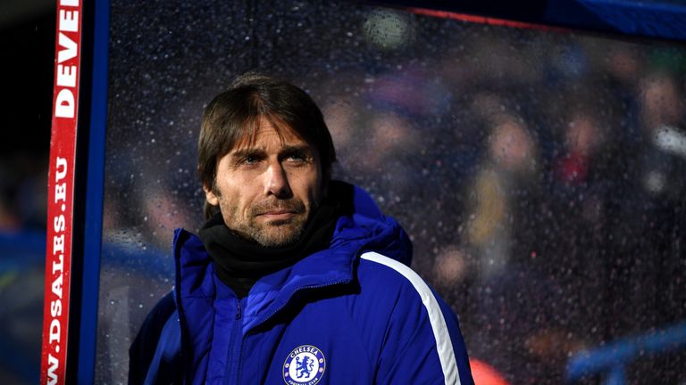 Antonio Conte during the Premier League match between Huddersfield Town and Chelsea at the John Smith's Stadium