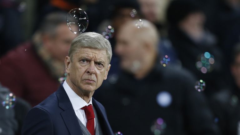 Arsenal's French manager Arsene Wenger attends the English Premier League football match between West Ham United and Arsenal at The London Stadium, in east