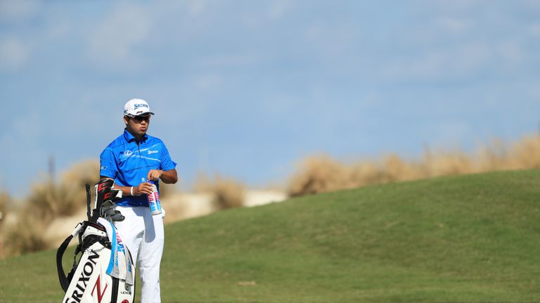 NASSAU, BAHAMAS - DECEMBER 03:  Hideki Matsuyama of Japan prepares to play a shot on the fourth hole during the final round of the Hero World Challenge at 