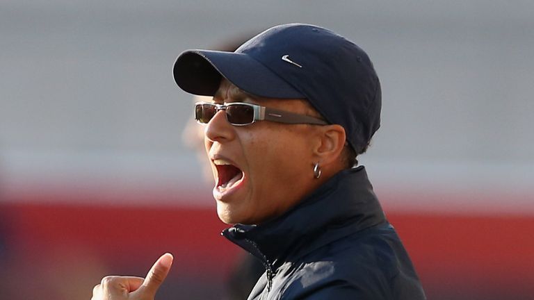 LINKOPING, SWEDEN - JULY 15:  Head coach Hope Powell of England shouts during the UEFA Women's EURO 2013 Group C match between England and Russia at Linkop