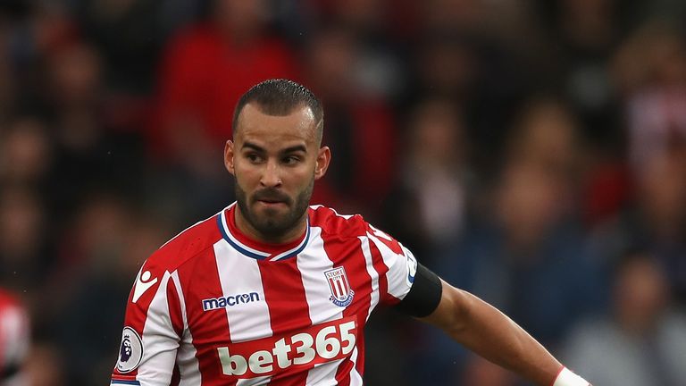 Jese Rodriguez of Stoke City runs with the ball