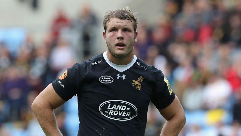 COVENTRY - SEPTEMBER 17 2017:  Joe Launchbury of Wasps looks on during the Aviva Premiership match between Wasps and Harlequins at The Ricoh Arena