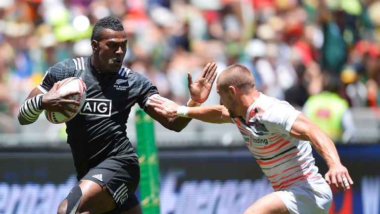CAPE TOWN - DECEMBER 10 2017: Joe Ravouvou of New Zealand during day 2 of the 2017 HSBC Cape Town Sevens match between England and New Zealand