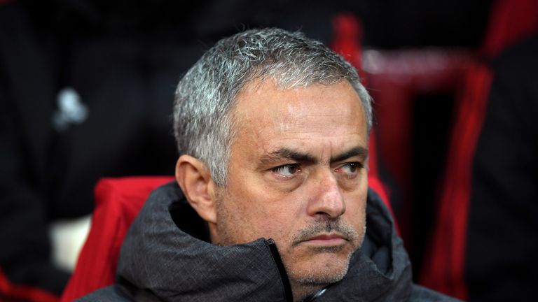 MANCHESTER, ENGLAND - DECEMBER 05: Jose Mourinho, Manager of Manchester United looks on prior to the UEFA Champions League group A match between Manchester