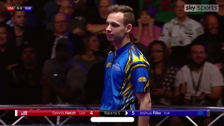 Joshua Filler wins for Team Europe at Mosconi Cup