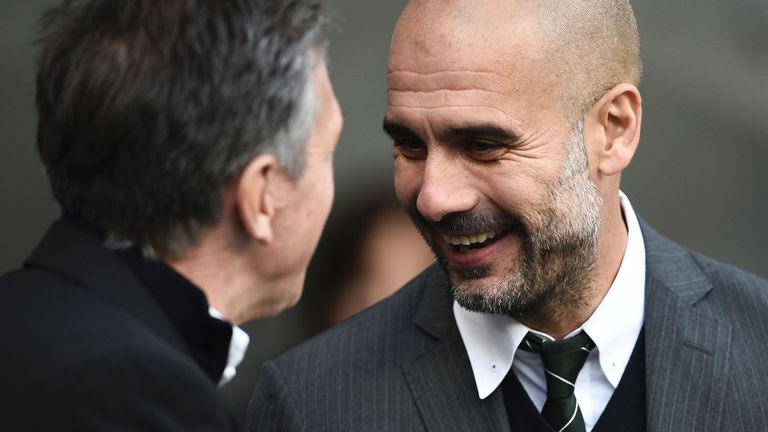Claude Puel says Pep Guardiola's tactics in defene are as impressive as his commitment to play attacking football 