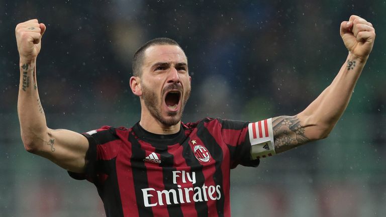 MILAN, ITALY - DECEMBER 27:  Leonardo Bonucci of AC Milan celebrates the victory at the end of the TIM Cup match between AC Milan and FC Internazionale at 