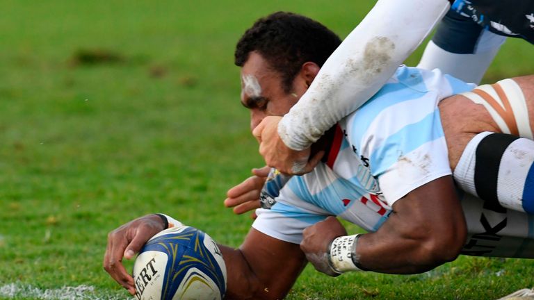 Leone Nakarawa scores the opening try for Racing 92 against Castres