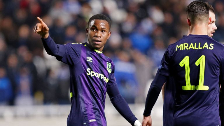 Ademola Lookman celebrates after his stunning second goal