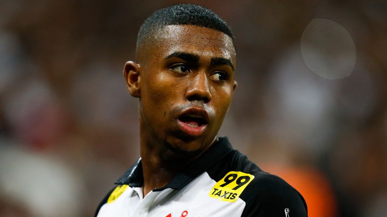 SAO PAULO, BRAZIL - OCTOBER 15: Malcom of Corinthians in action during the match between Corinthians and Goias for the Brazilian Series A 2015 at Arena Cor