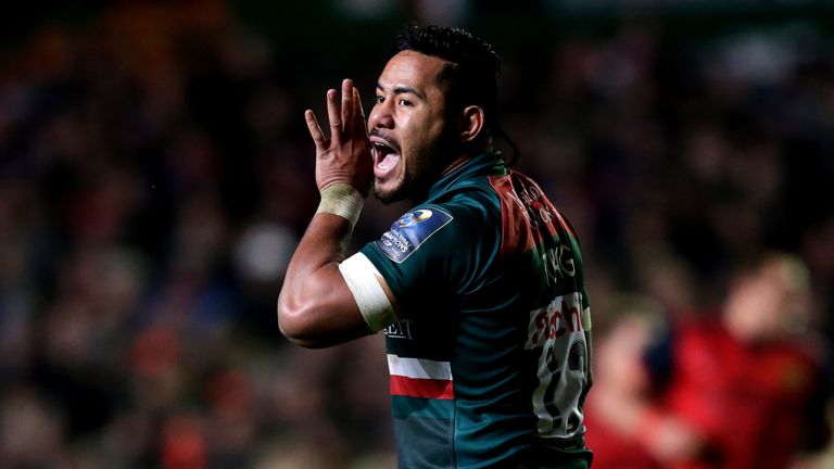 LEICESTER, ENGLAND - DECEMBER 17: Manu Tuilagi of Leicester Tigers during the European Rugby Champions Cup match between Leicester Tigers and Munster Rugby