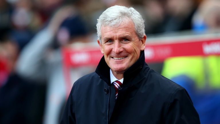 STOKE ON TRENT, ENGLAND - DECEMBER 02:  Mark Hughes, Manager of Stoke City during the Premier League match between Stoke City and Swansea City at Bet365 St