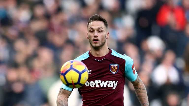 Marko Arnautovic in action against Chelsea at the London Stadium on Saturday December 9, 2017